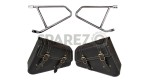 Royal Enfield GT Continental 650 Mounting Rails With Black Pannier Bags Pair - SPAREZO